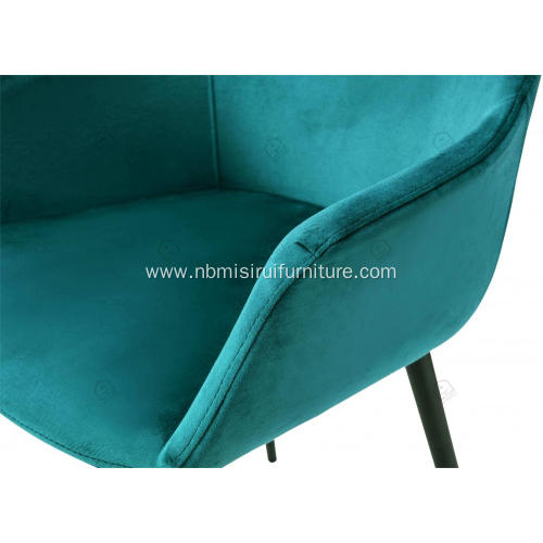 Green faux leather armrest dining chairs